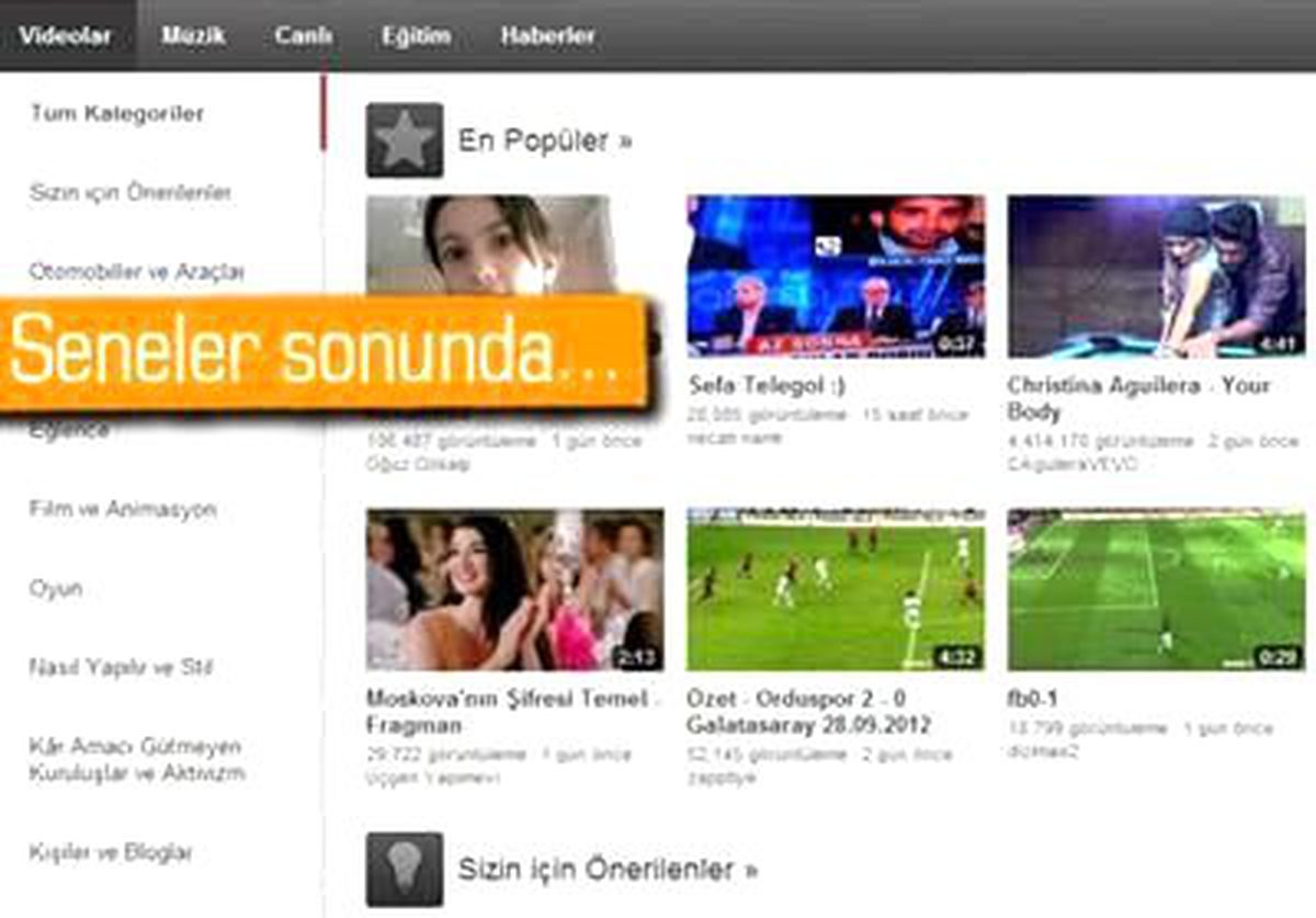 Youtube Artık Türkçe Konuşuyor