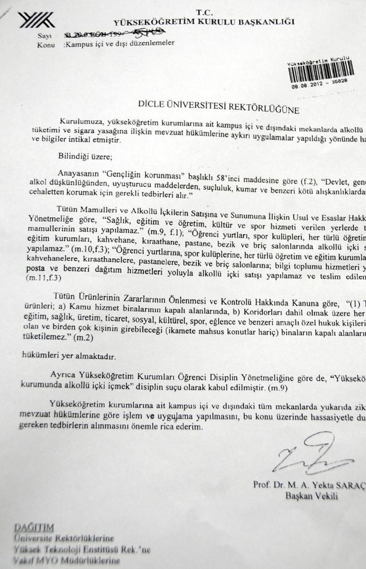 Üniversite Sosyal Tesislerinde Artık İçki Yasak