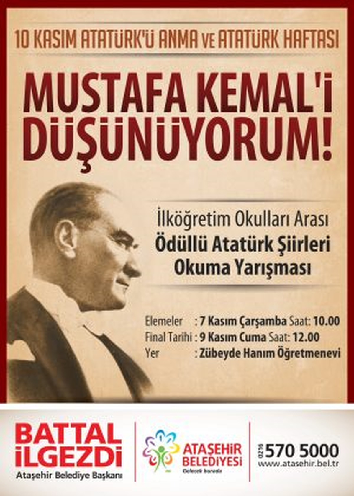 Ataşehirli Çocuklar Atatürk'ü Şiirlerle Anacak