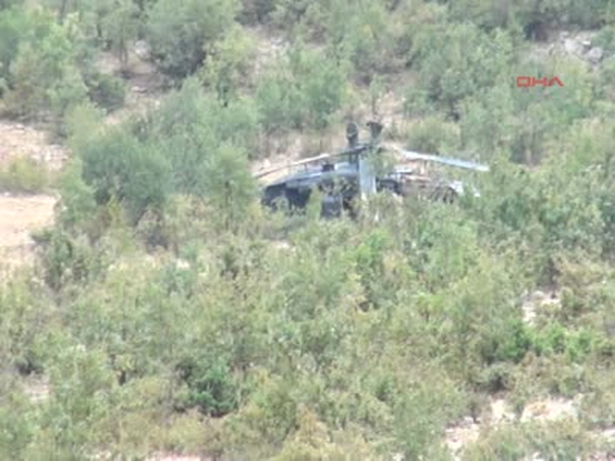 Diyarbakır\'da Düşen Helikopterin Görüntüsü