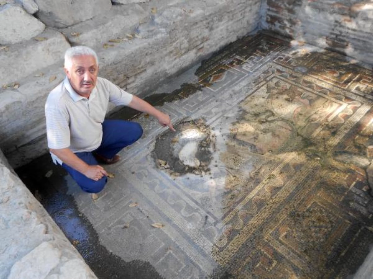 Anavarza\'daki Mozaikleri Yağmur Suları Tahrip Ediyor