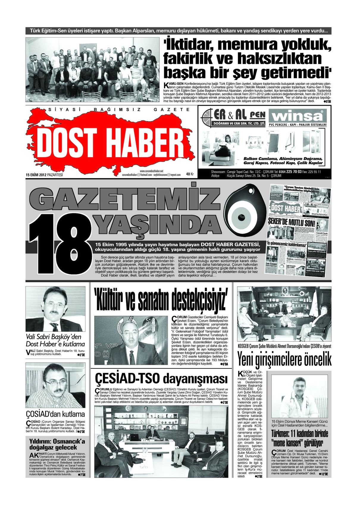 Dost Haber Gazetesi 18. Yaşını Kutluyor