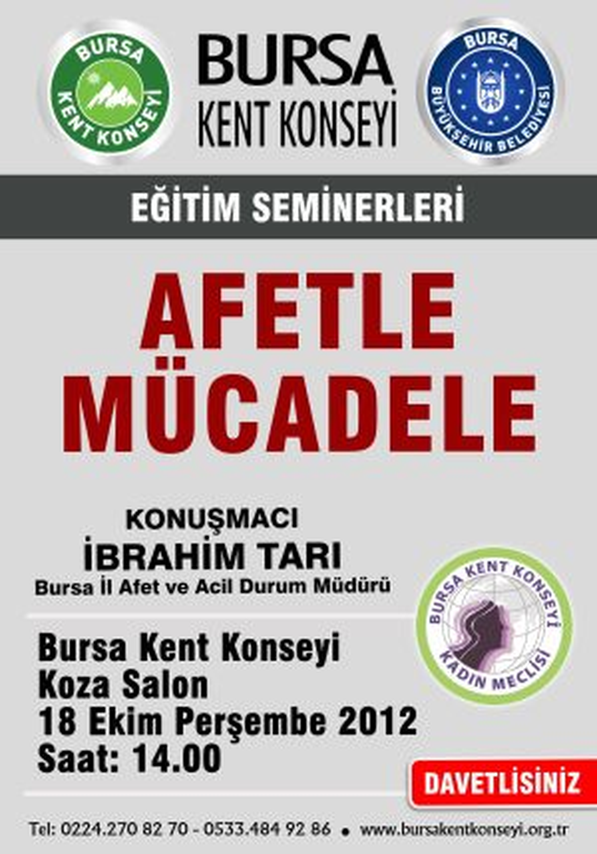 Kent Konseyi \'Afetle Mücadele\' Ediyor