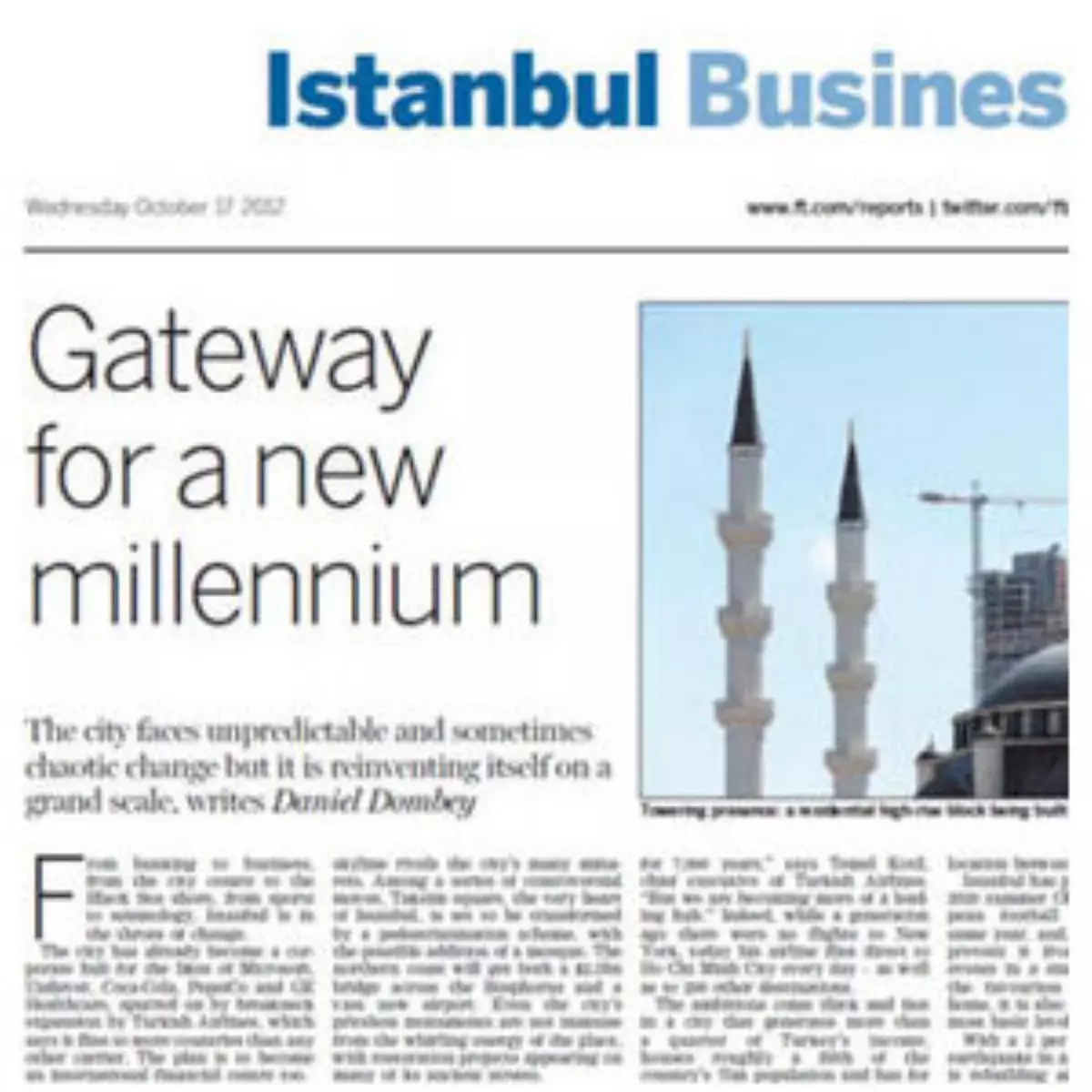 Ft\'den, "İstanbul İş ve Finans" Eki