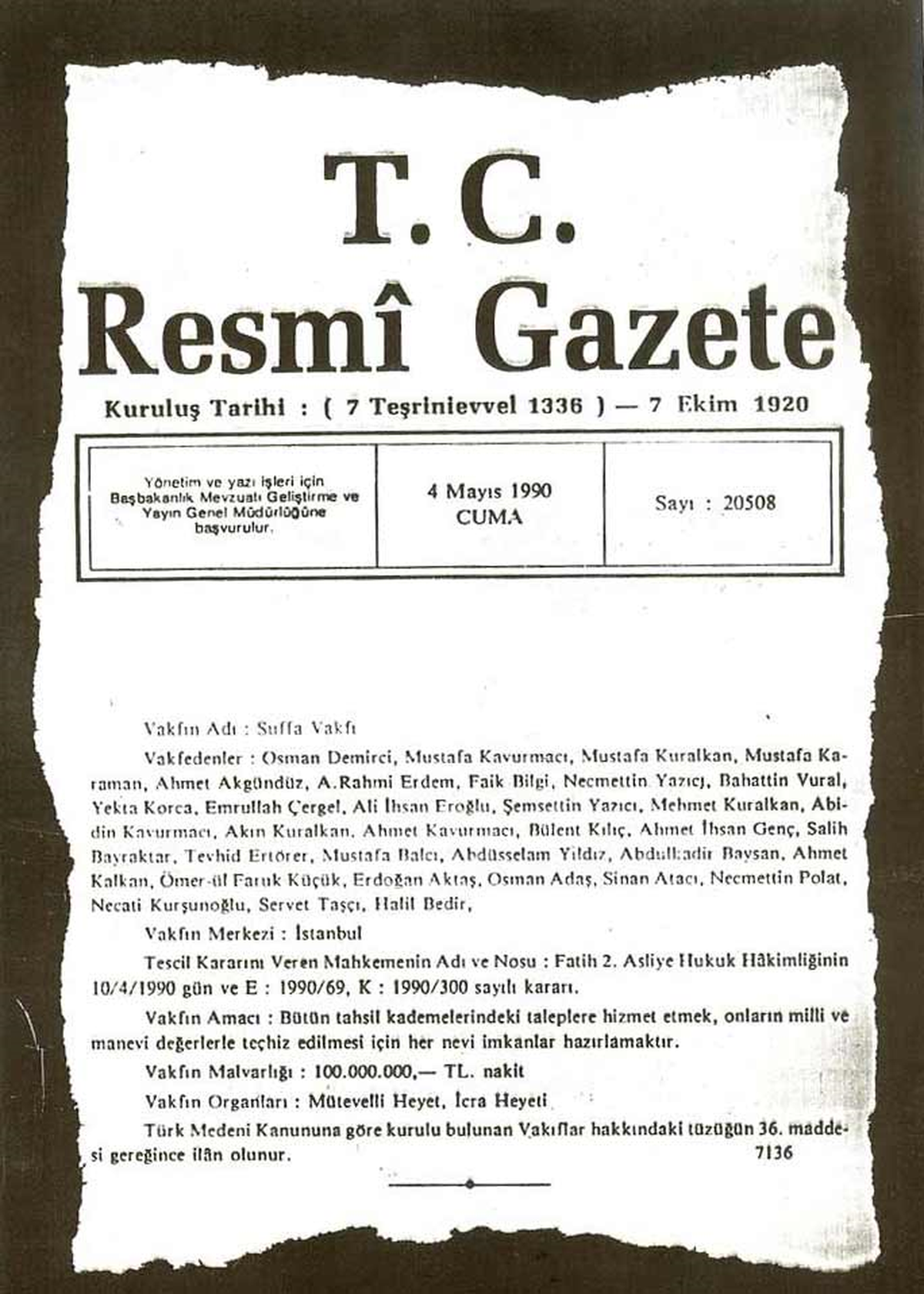 Öyk Kararı Resmi Gazete\'de