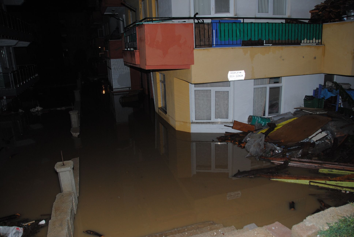 Manavgat\'ta Bazı Ev ve İş Yerlerini Su Bastı