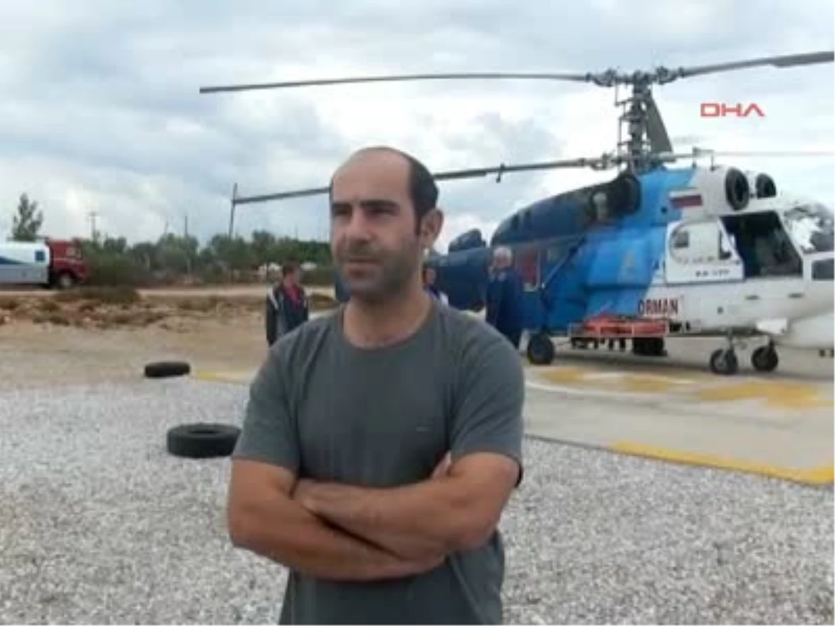 Milas\'ta Yangın Helikopterleri 200 Saatten Fazla Uçtular