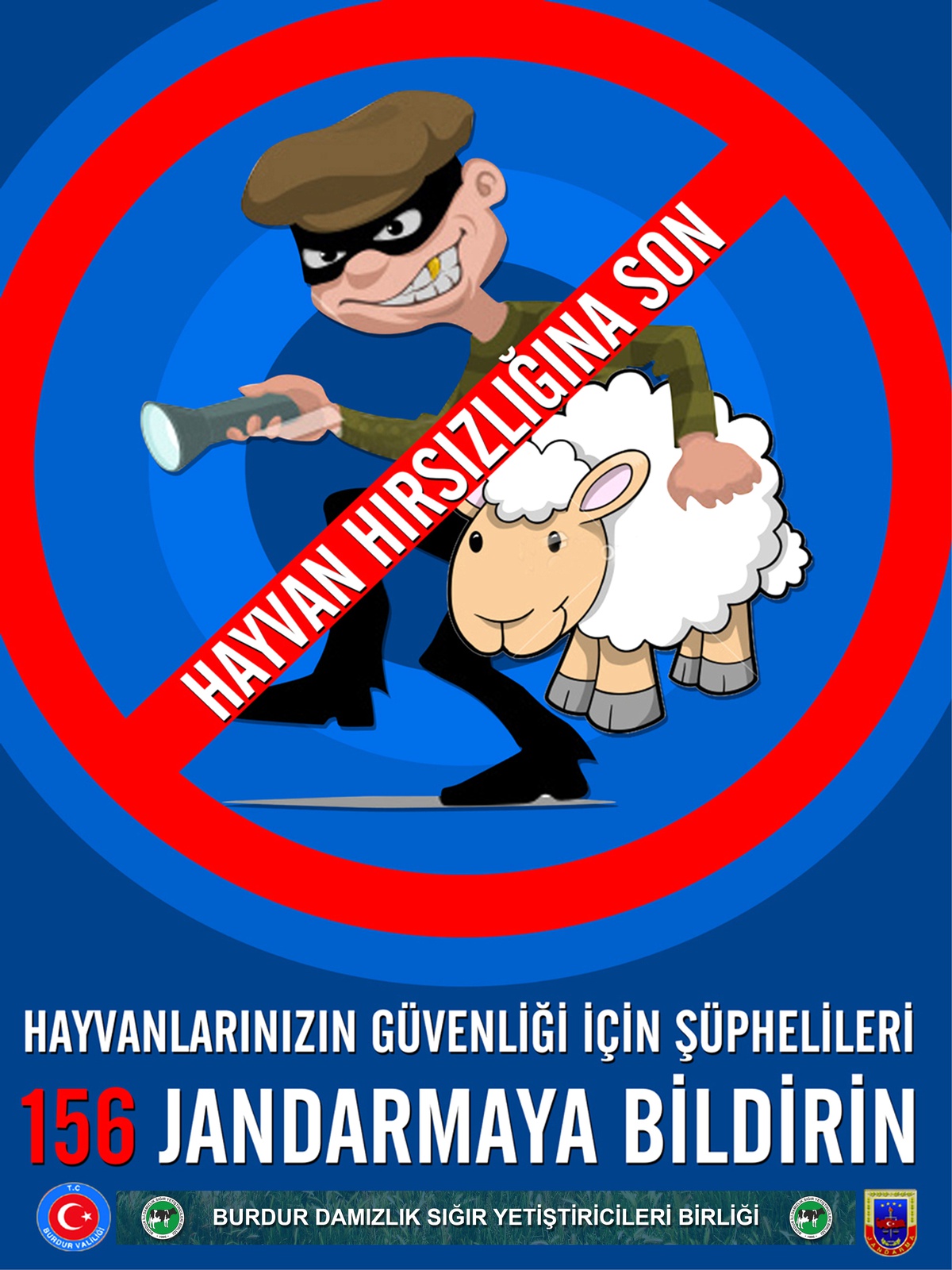 Jandarmadan Hayvan Hırsızlığına Afişli Uyarı