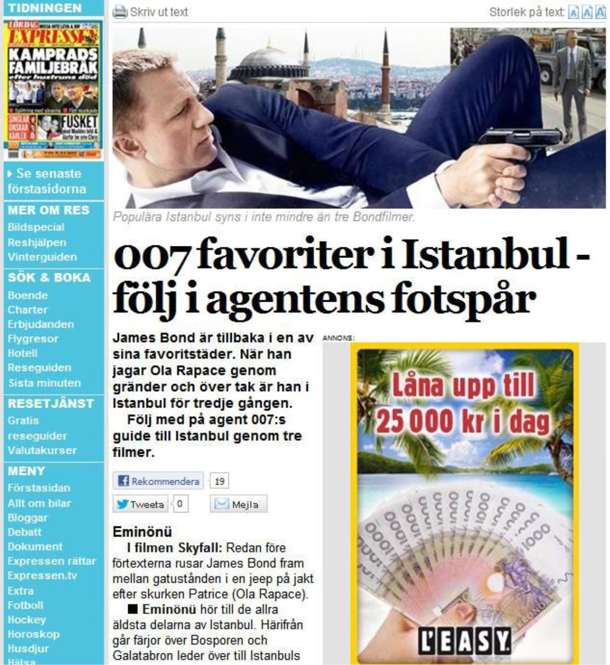 İsveç Gazetesi James Bond\'dan Etkilenip İstanbul\'u Tanıttı