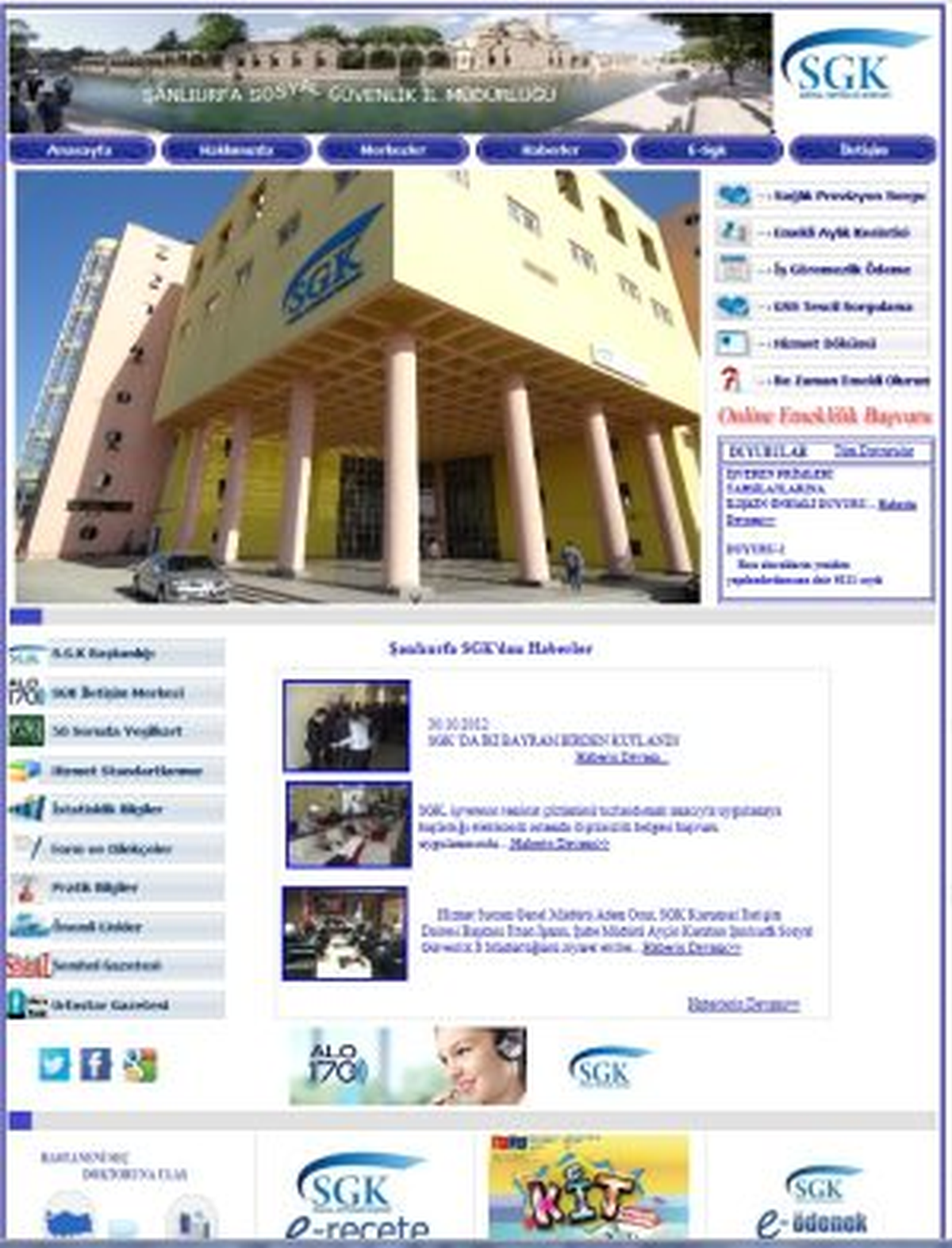 SGK\'nın Web Sitesi Hizmete Girdi
