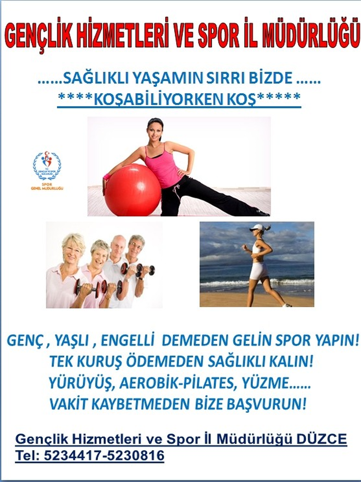 Düzce Gençlik Spor Tesisleri 24 Saat Açık