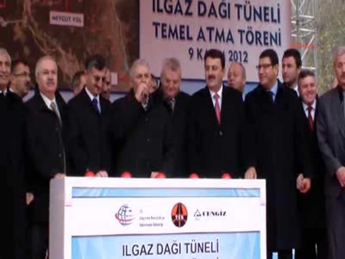 Çankırı Bakan Yıldırım Temelini Attı, Ilgaz Dağı Deliniyor Bakan Yıldırım Temelini Attı, Ilgaz Dağı...