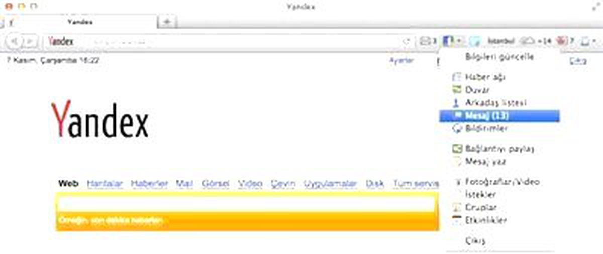 Yandex\'ten tarayıcınıza özel!