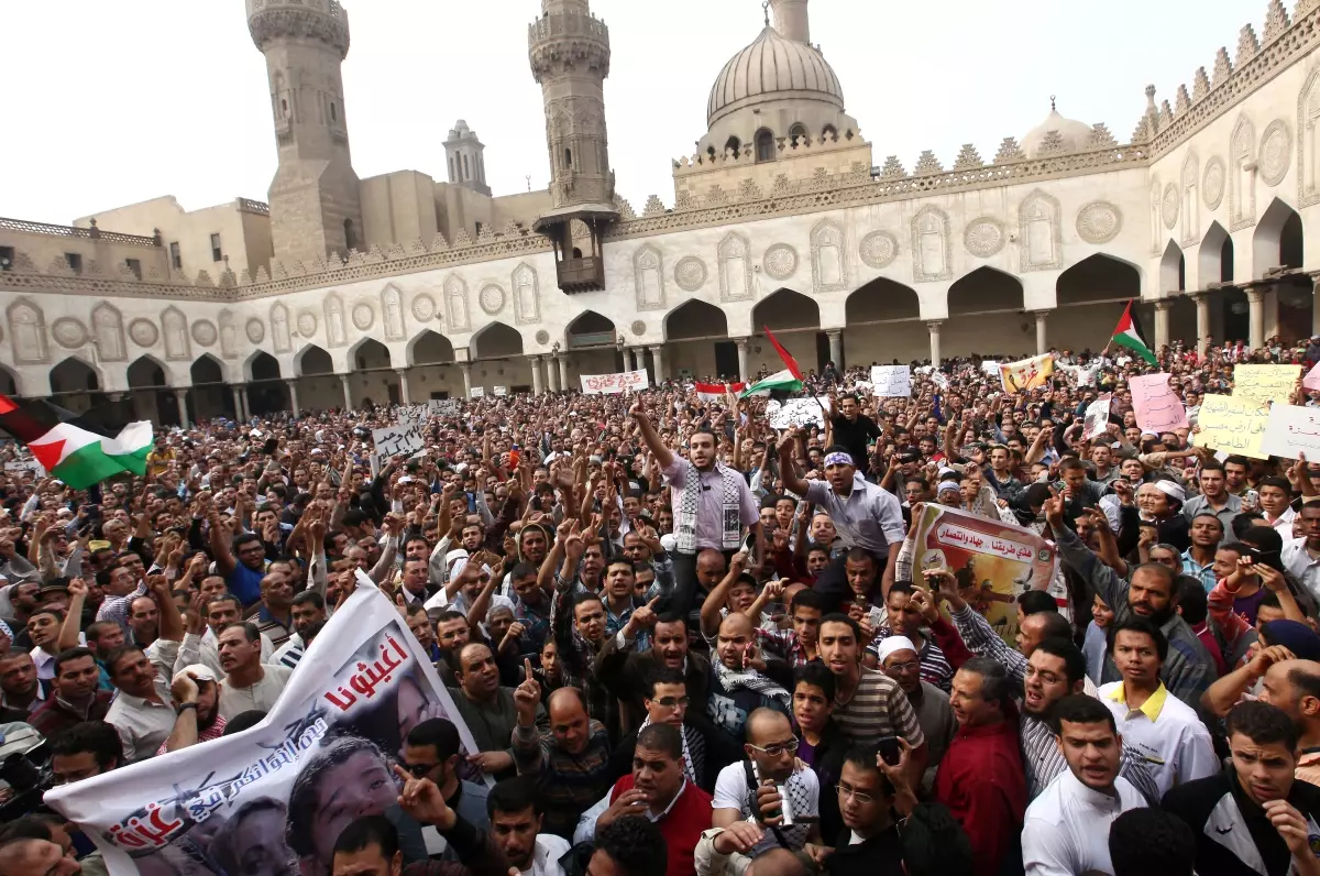 Mısır'da Erdoğan Posterli Protesto