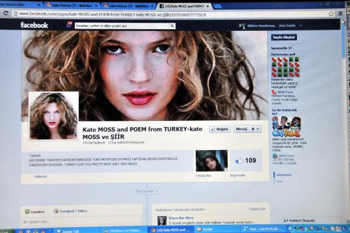 Kate Moss Sevgisi Facebook\'ta