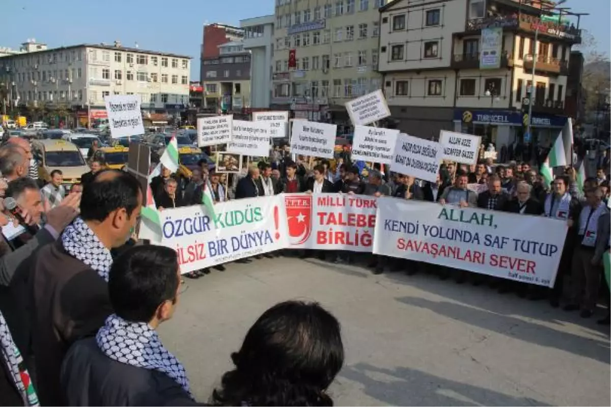 Rize\'de İsrail Protestosu