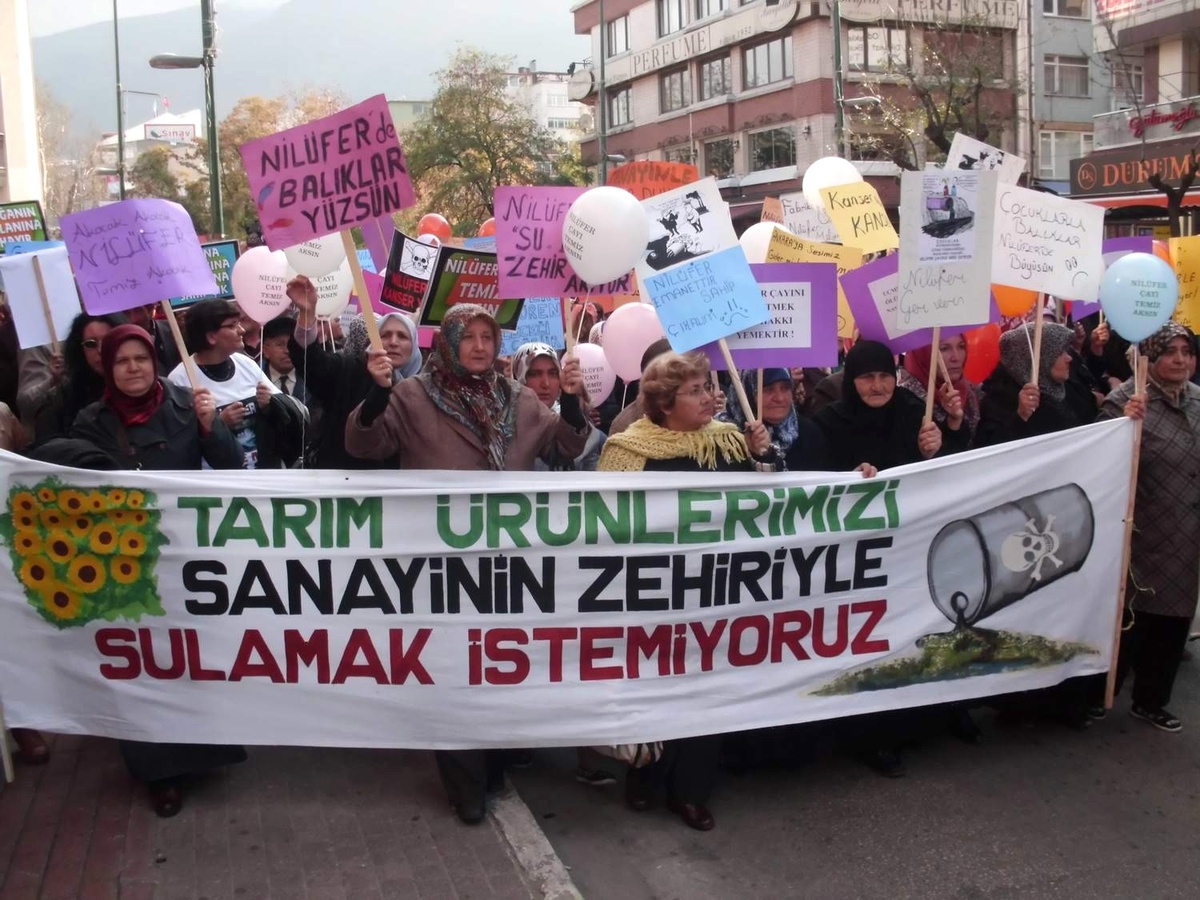 Köylü Kadınlar Zehir Akan Nilüfer Çayı İçin Yürüdü