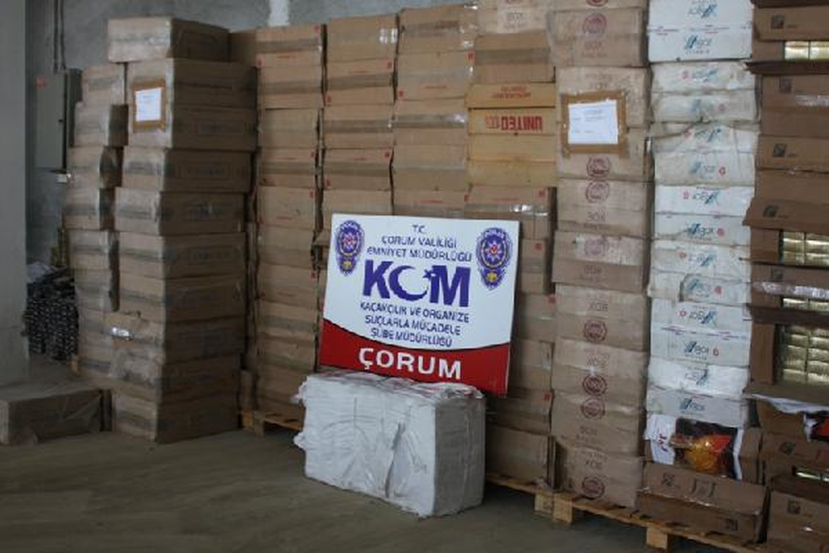 Çorum\'da 83 Bin Paket Kaçak Sigara Ele Geçirildi