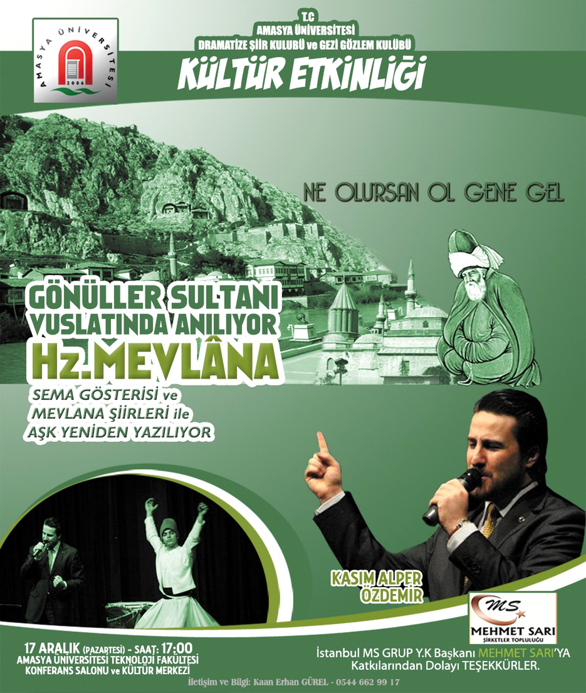 Amasya Üniversitesi\'nde Hz. Mevlana Hazırlığı