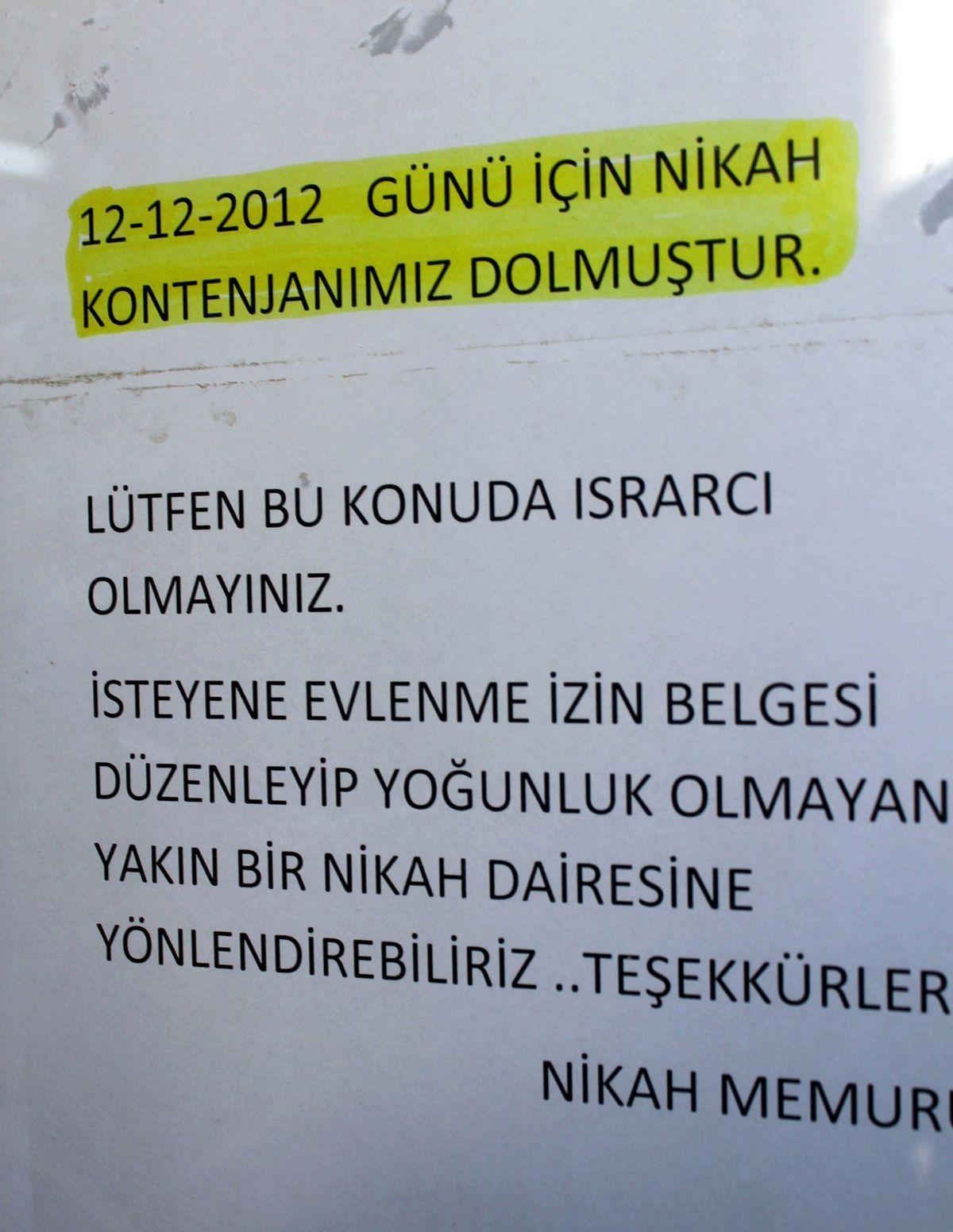 Evlenecek Çiftlerden 12.12.12 Tarihine Rağbet