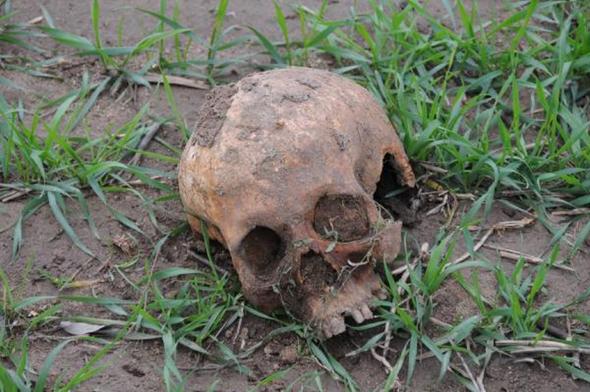 Mezarlıktaki Kaçak Kazıda Kafatası Bulundu