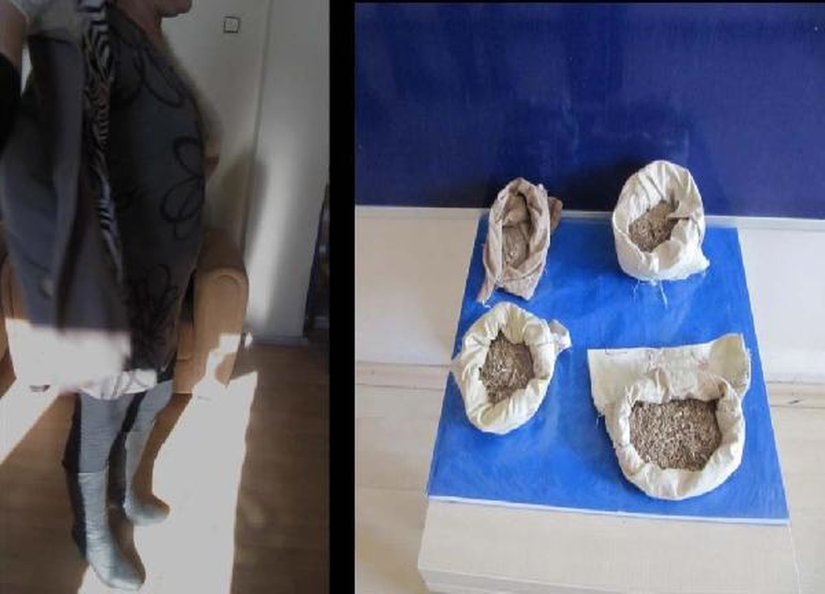 Mantonun Astarından Uyuşturucu Çıktı