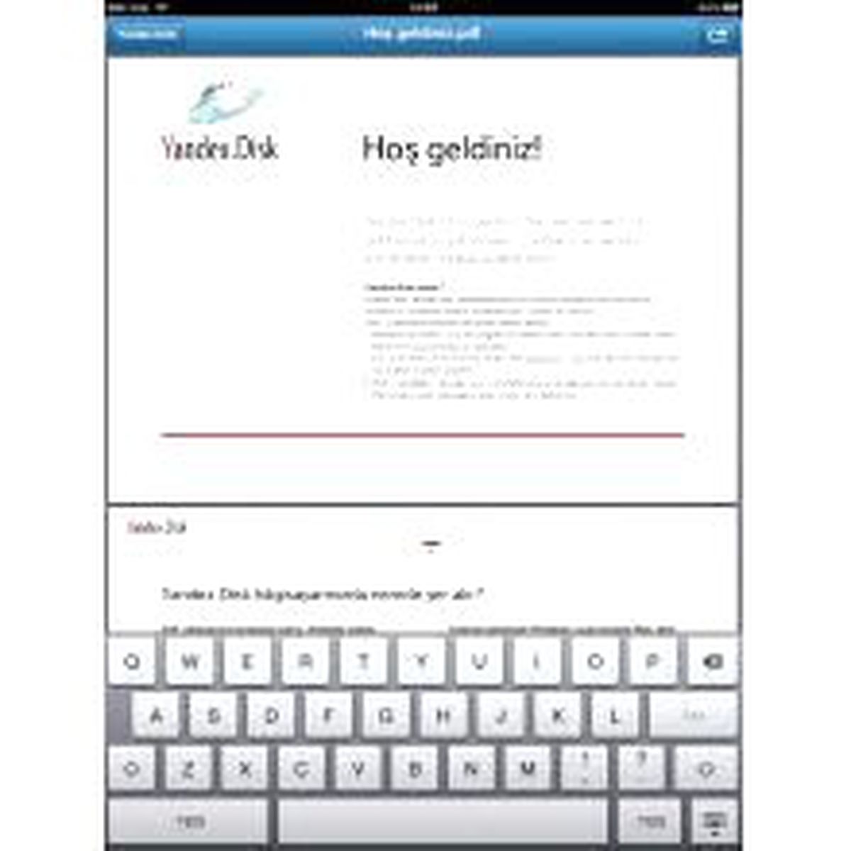 iPad için Yandex.Disk yayında