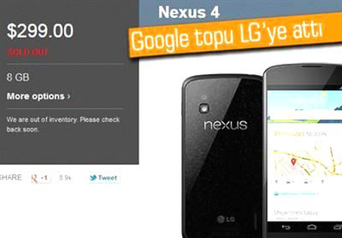 Google, Nexus 4 Yüzünden Lg\'yi Suçladı