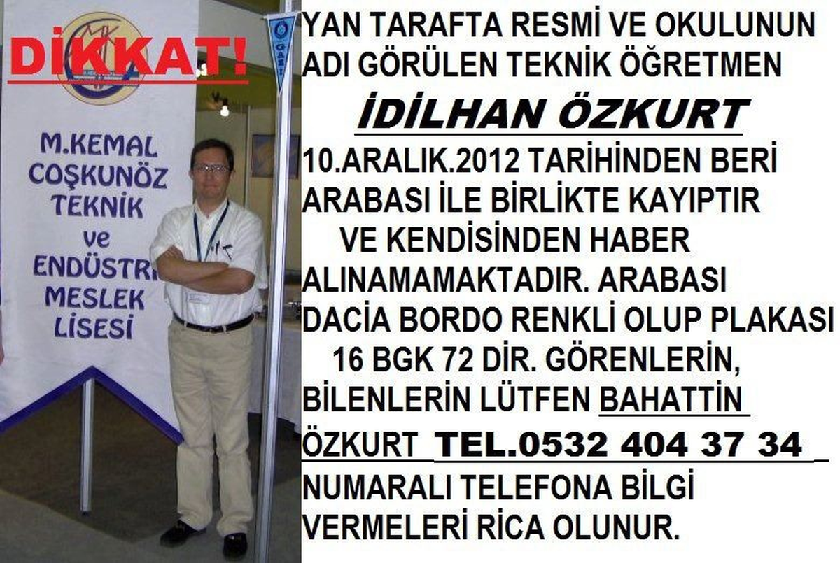 Kayıp Öğretmeni Bu İlanla Aradılar
