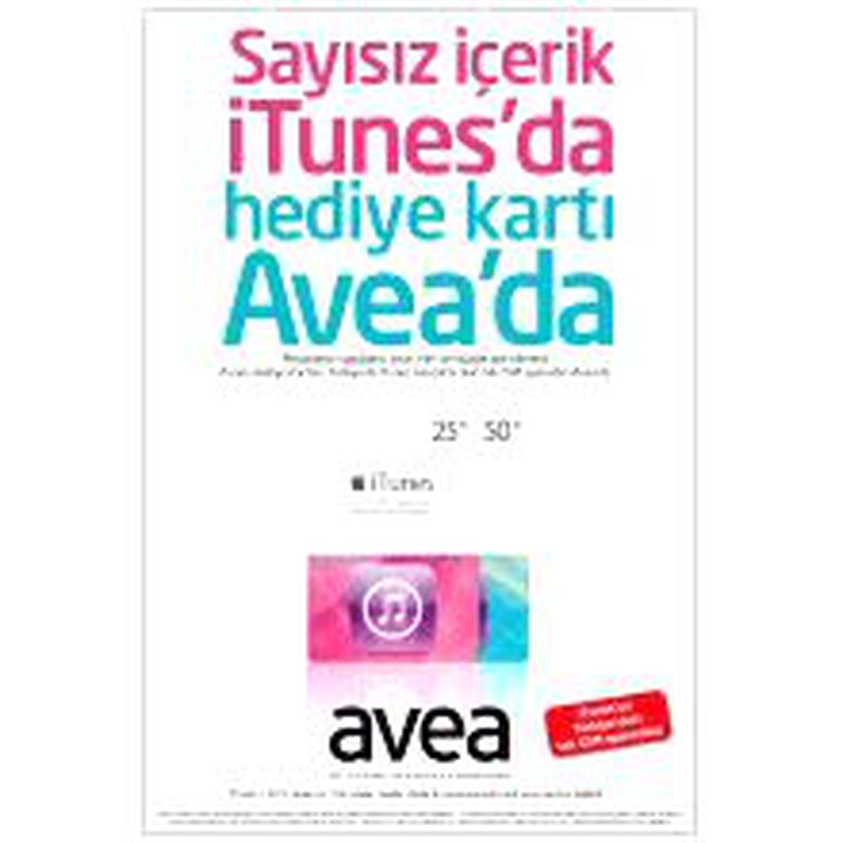 iTunes kartları Avea\'da!