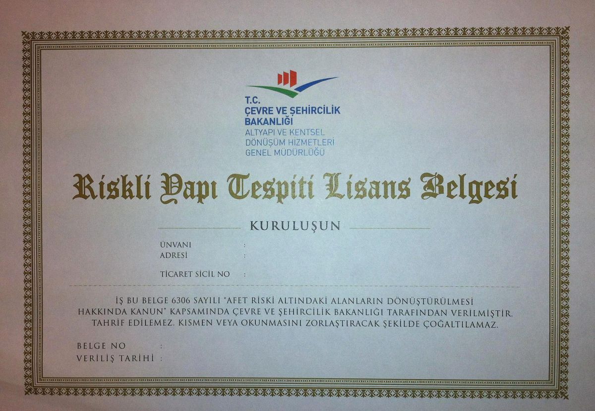 Risk Tespitinde Lisans Belgesi Zorunluluğu