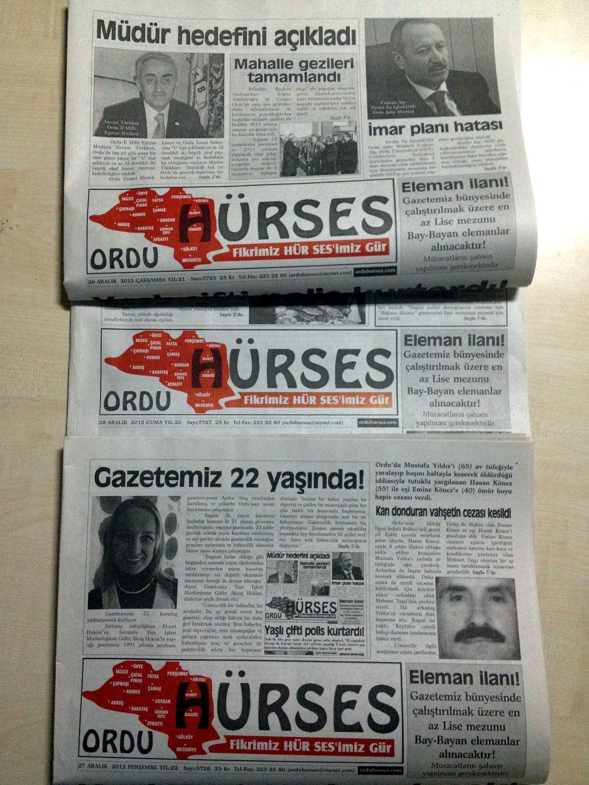 Hürses Gazetesi 22. Yaşını Kutluyor