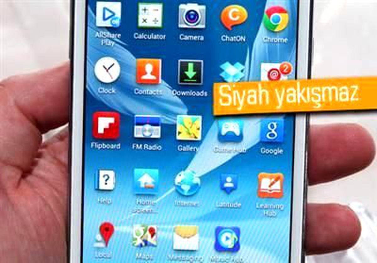 Siyah Samsung Galaxy Note 2 Yalan Oldu