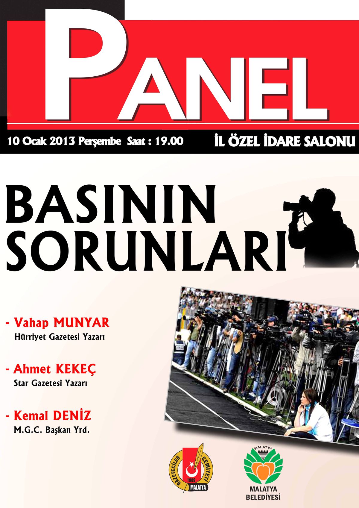 Malatya\'da \'Basının Sorunları\' Paneli Düzenlenecek
