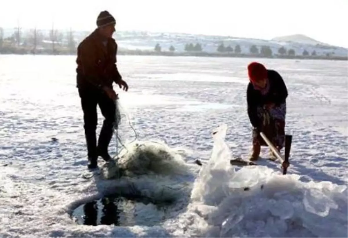 Ardahan\'da "Eskimo Usulü" Balık Avı