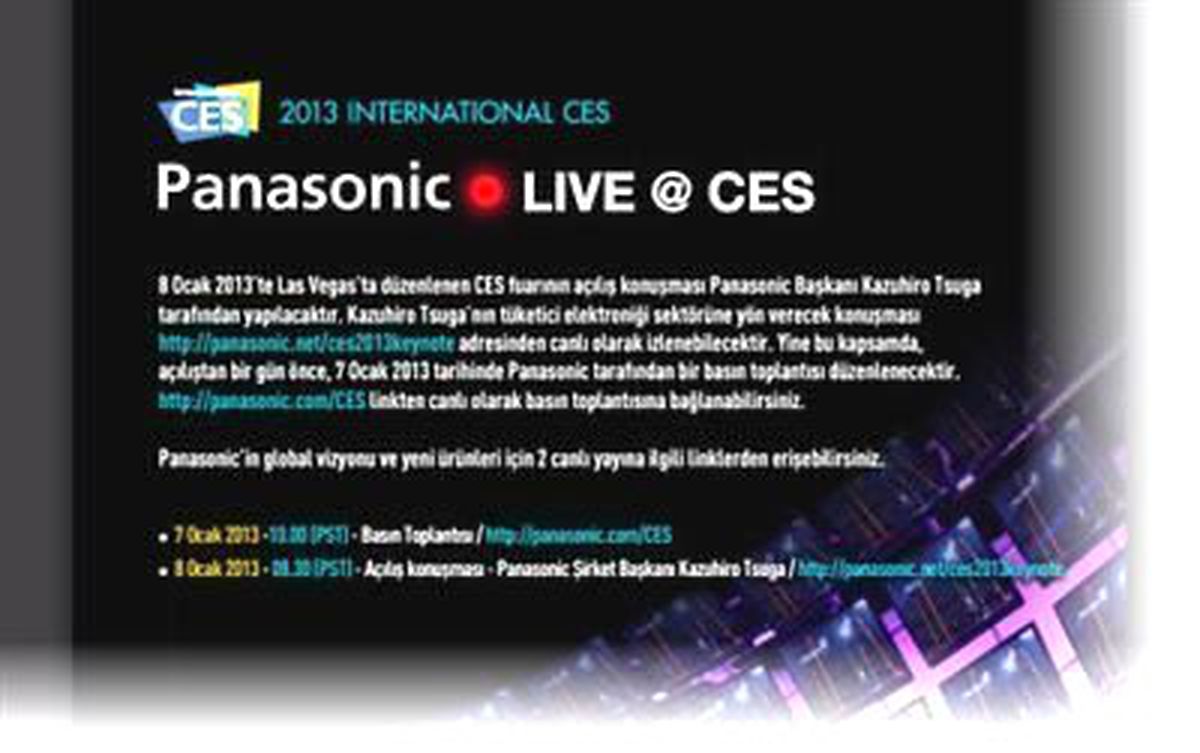 CES 2013\'ü Panasonic açacak