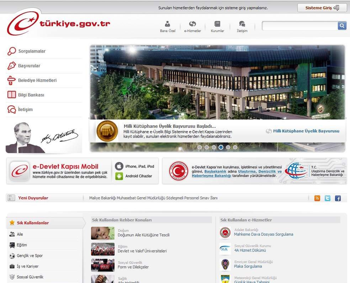 Büyükşehir Belediyesi E-Devlet Kapısında