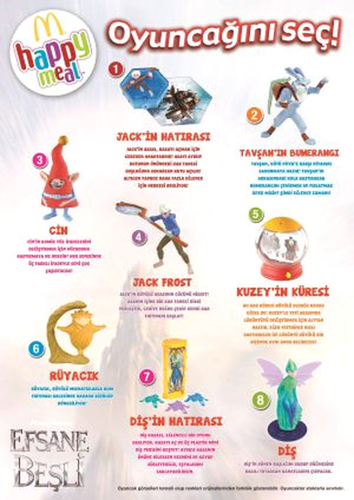 Efsane Beşli Oyuncakları, McDonalds'larda