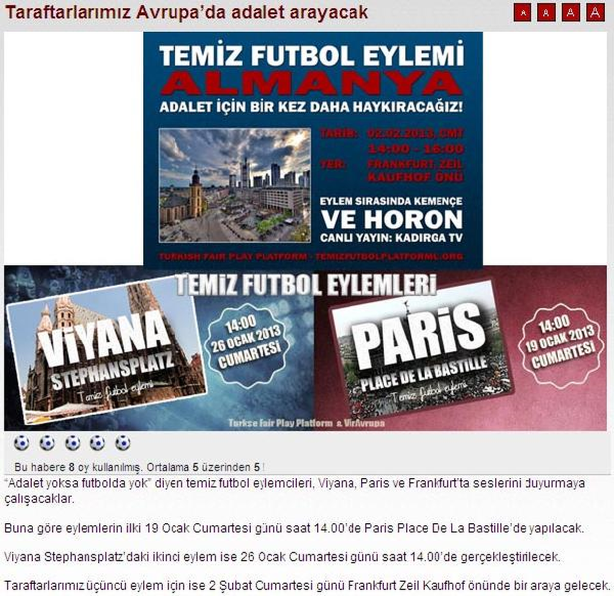 Trabzonspor Taraftarı Avrupa\'da \'Temiz Futbol\' Eylemleri Yapacak