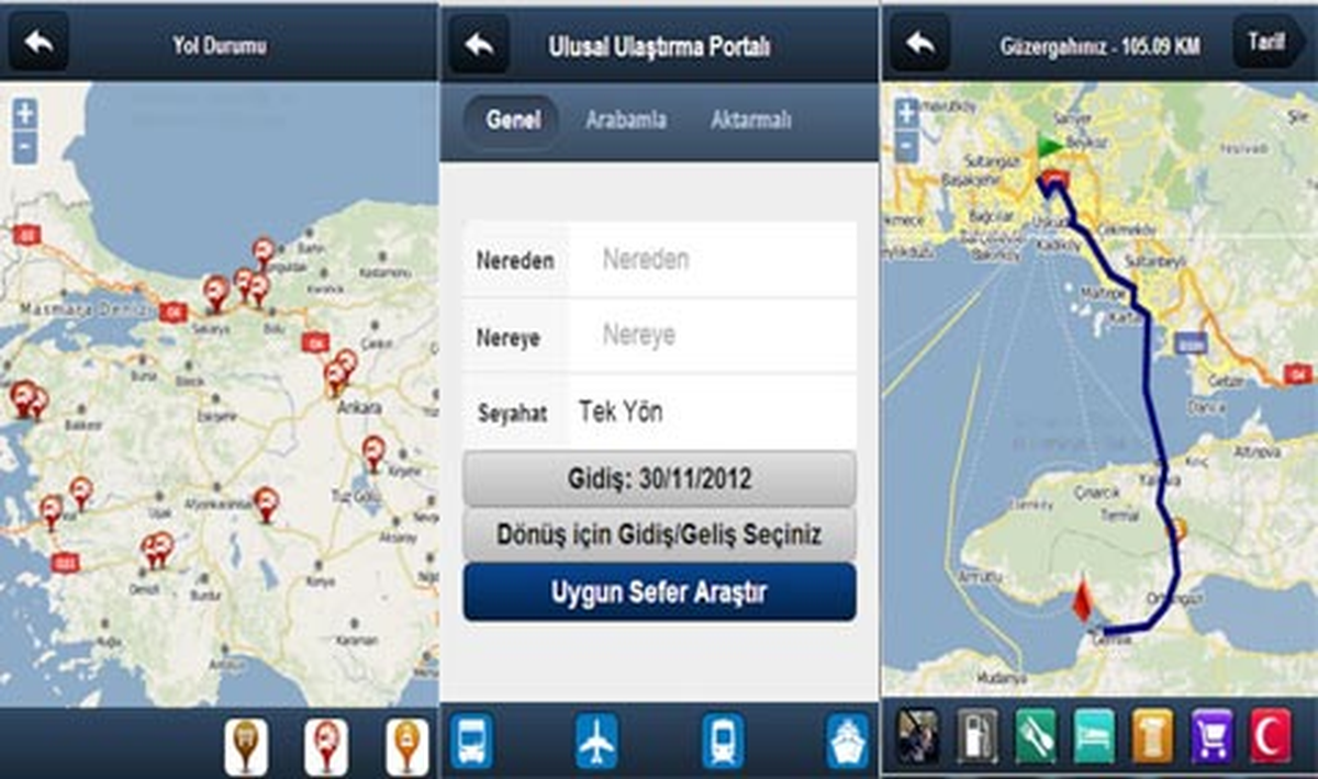 Ulusal Ulaşım Portalı Uygulaması İtunes ve Android İçin Yayında