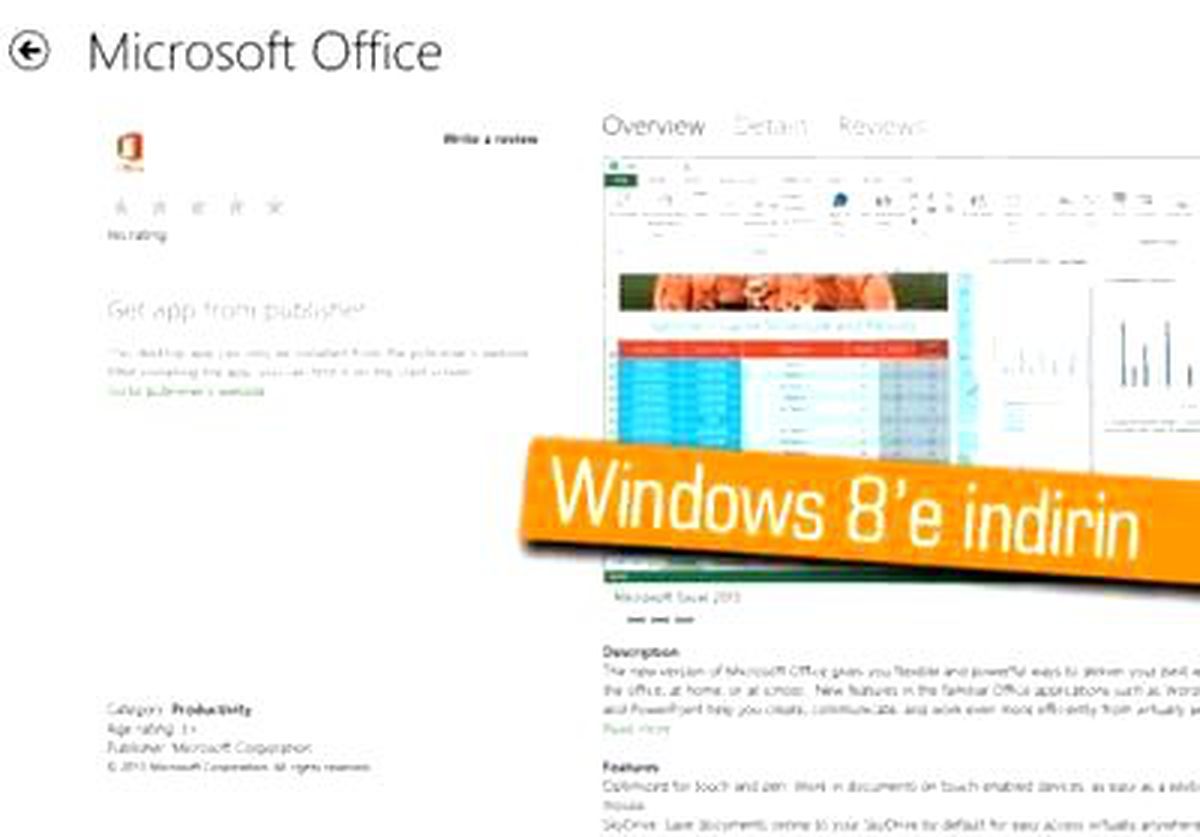 Office 2013 Uygulaması Windows Store\'da