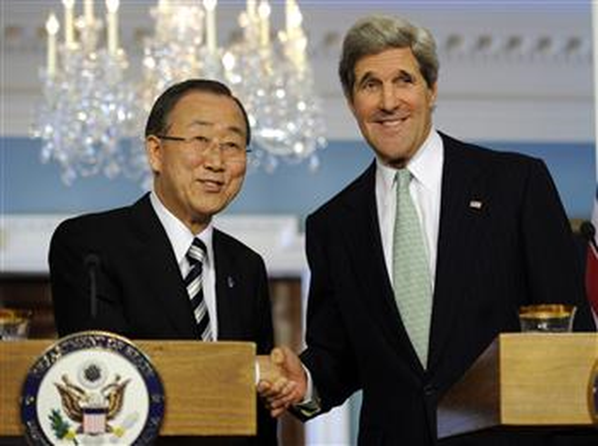 ABD Dışişleri Bakanı Kerry, BM Genel Sekreteri Ban ile Görüştü