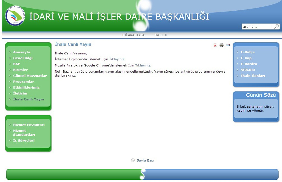 Düzce Üniversitesind\'en Şeffaflık