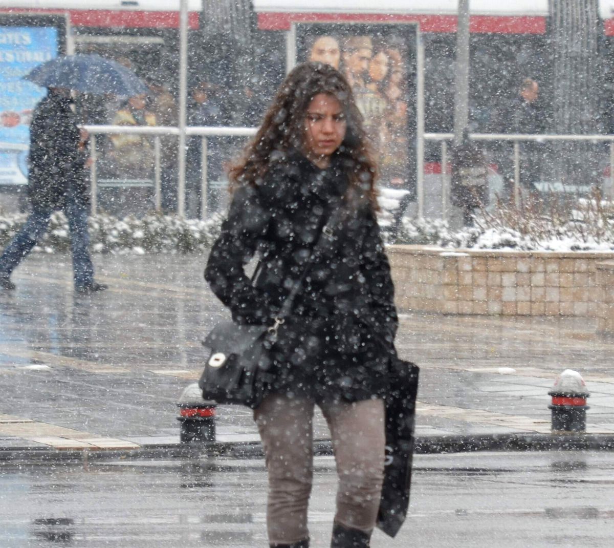 Kayseri\'de Kar Yağışı Etkili Oldu