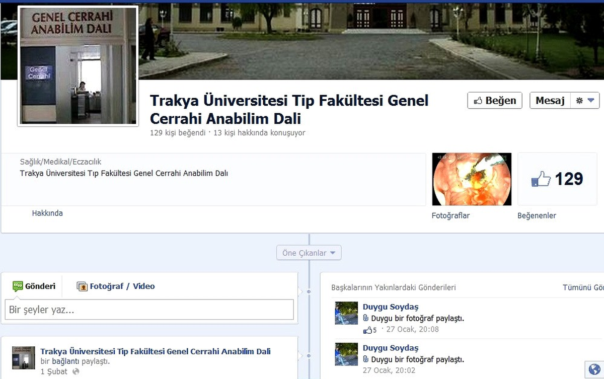 Trakya Üniversitesi Facebook\'ta Klinik Açtı