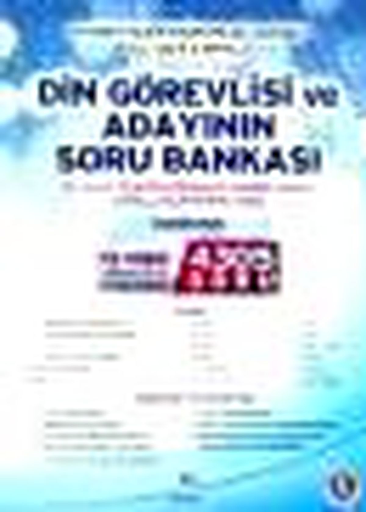 Din Görevlisi ve Adayının Soru Bankası Kitabı
