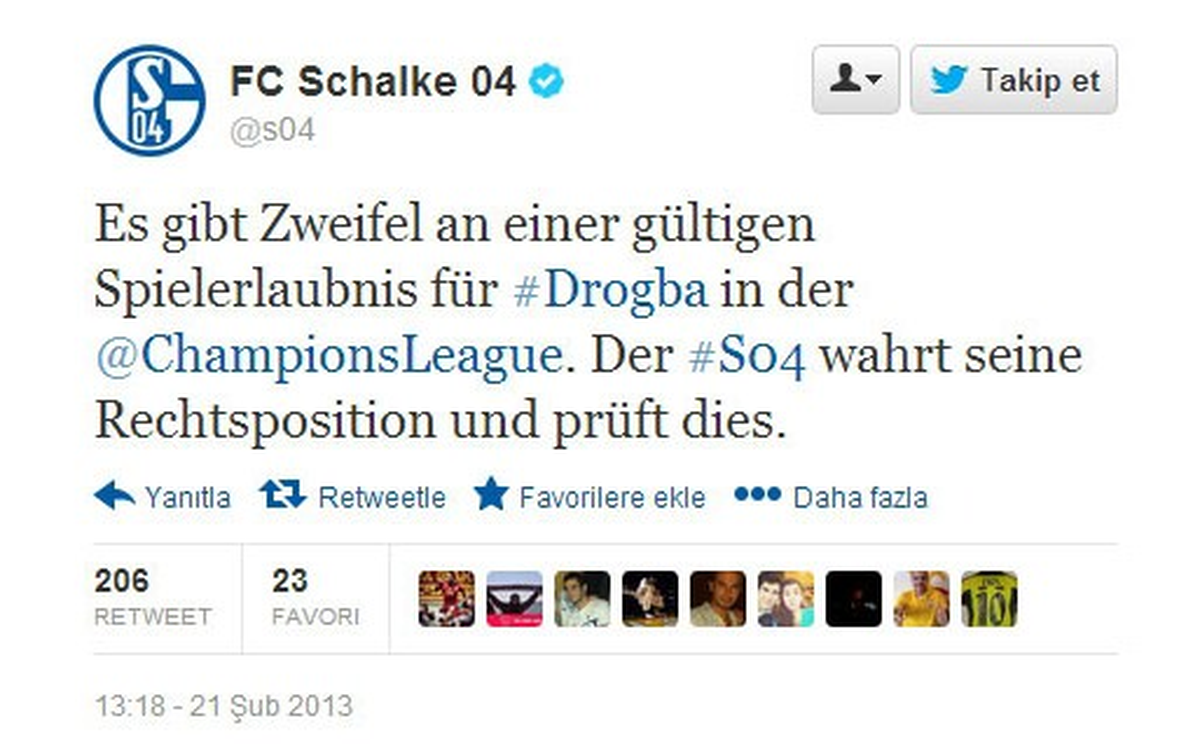 Schalke 04\'ten Drogba Çıkışı