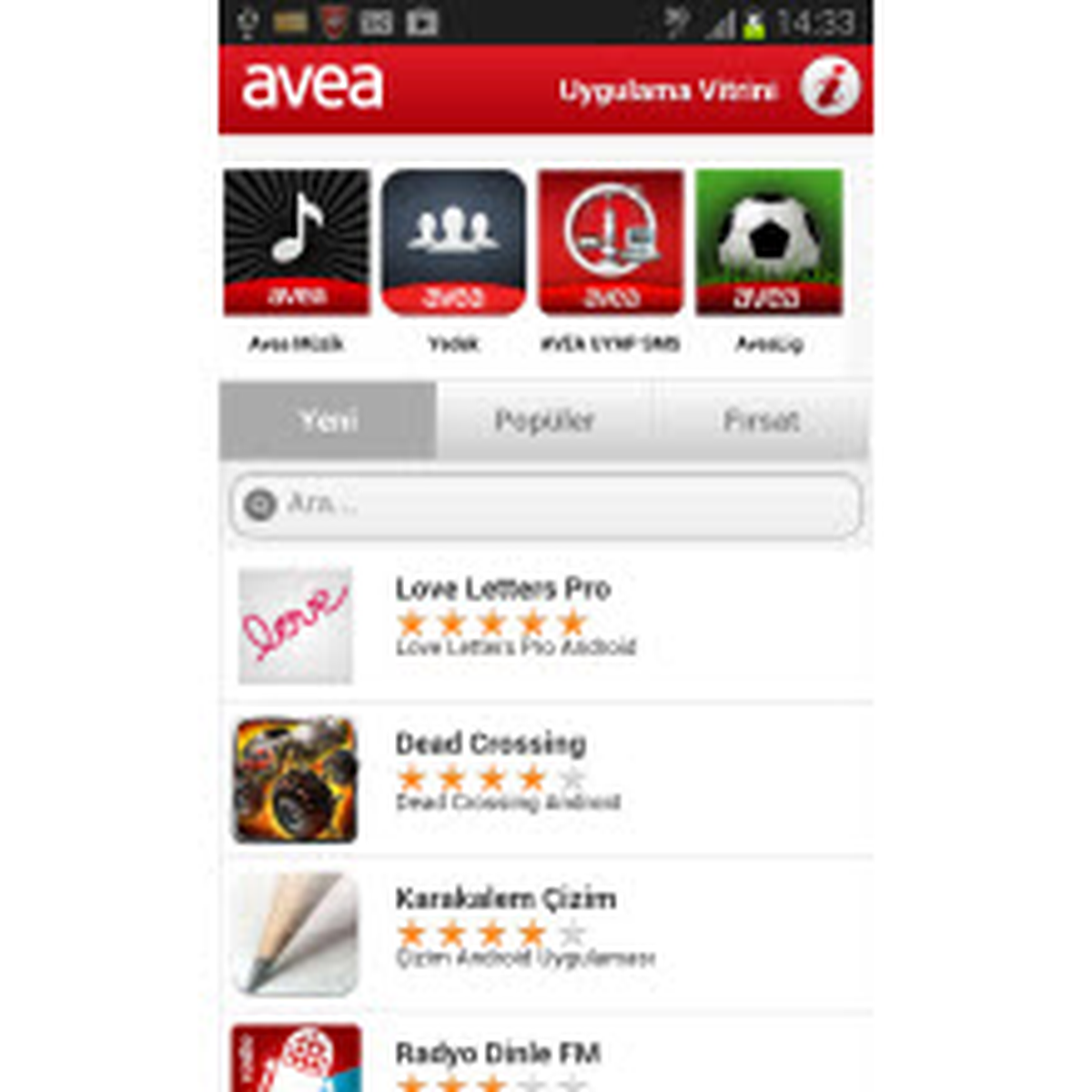 Avea\'dan uygulama mağazası!
