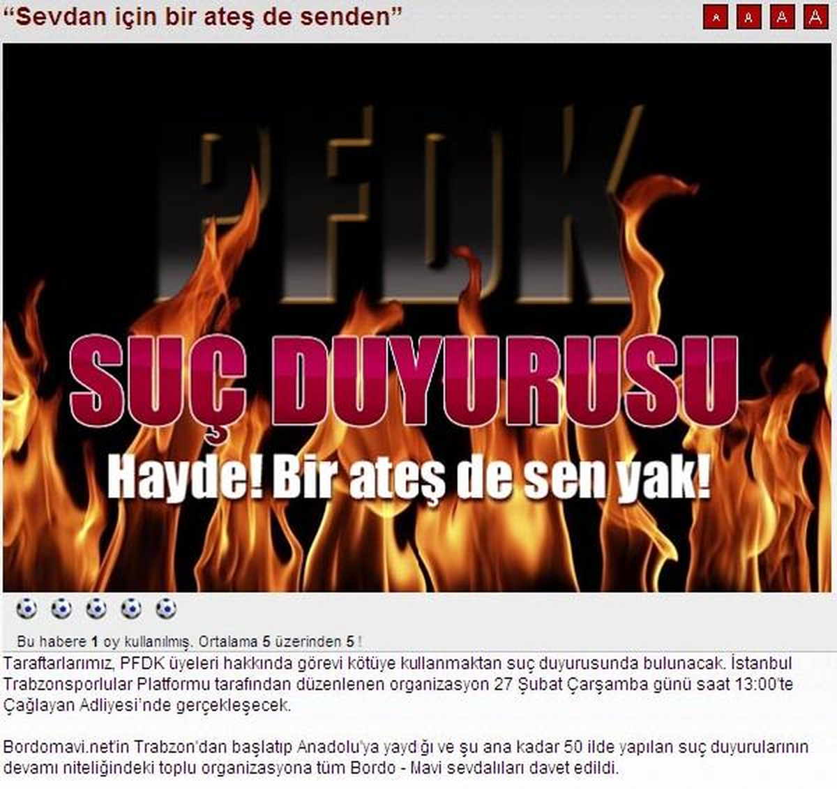 Taraftarın PFDK Öfkesi