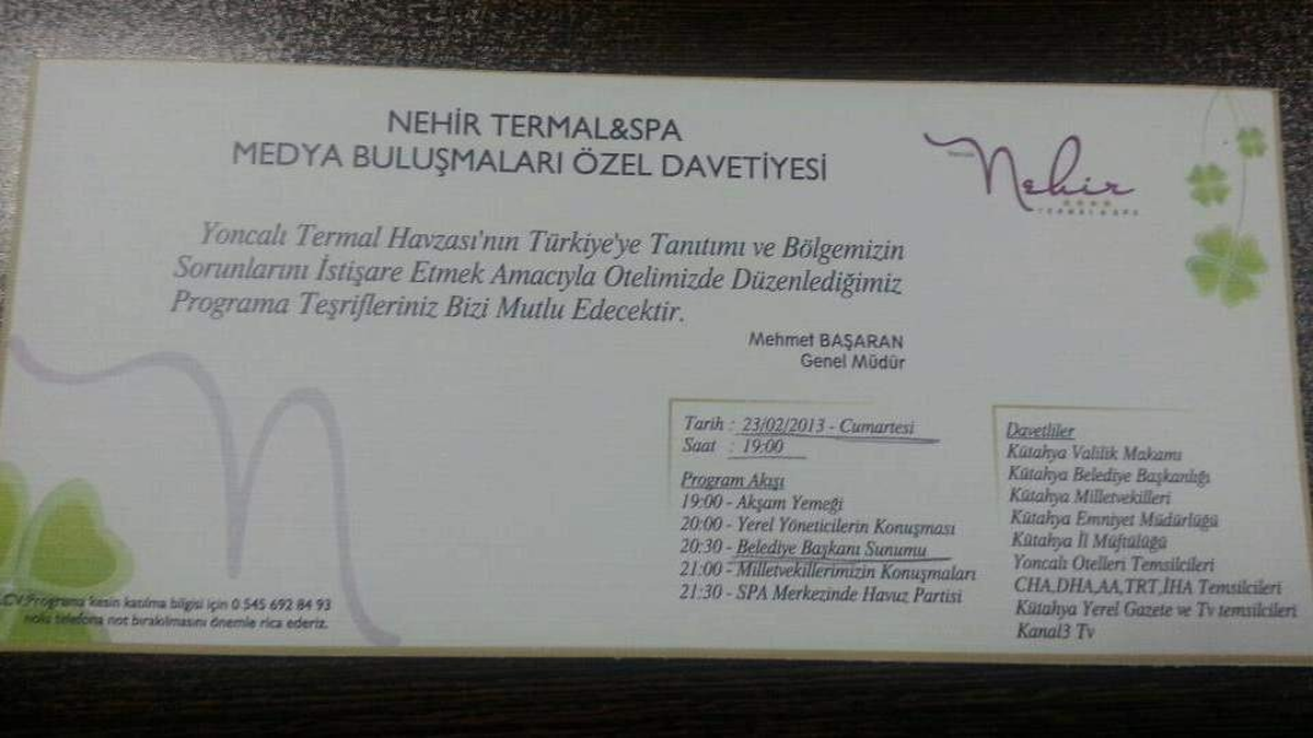 Başkan İça, \'Davetiye\'yi Yayınladı